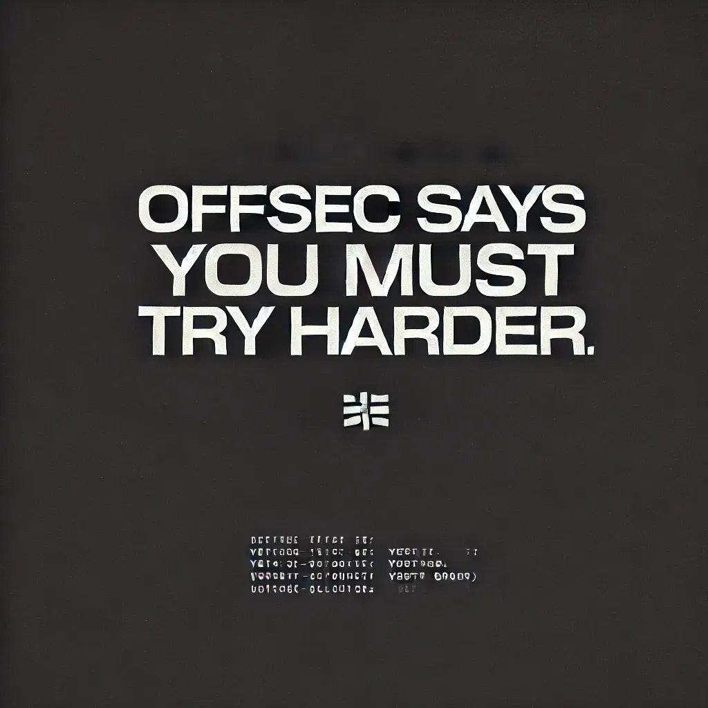 Offsec Says You Must Try Harder.